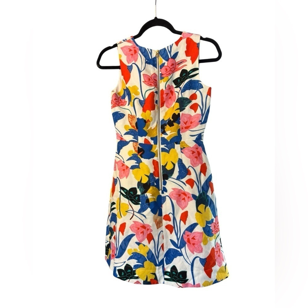 J. Crew Women's Linen Blend Printed Floral Sleeveless Fit and Flare Dress Size 0 - Picture 3 of 5